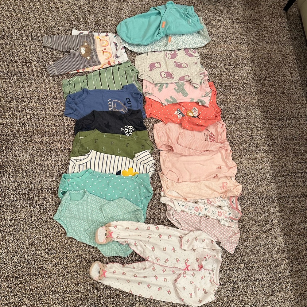 Assorted Baby Onesies and Pajamas